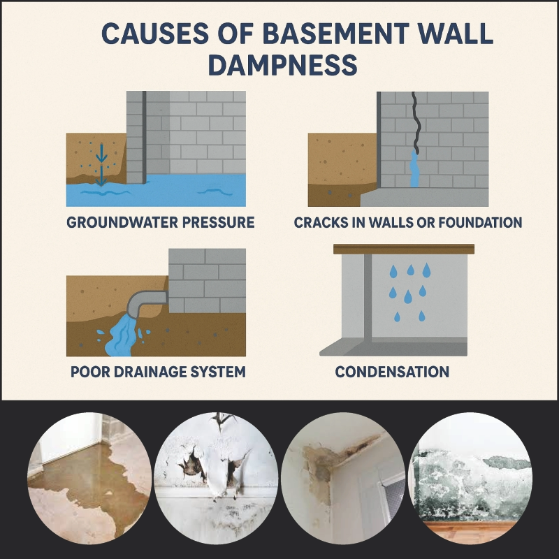 Causes of Basement Wall Dampness