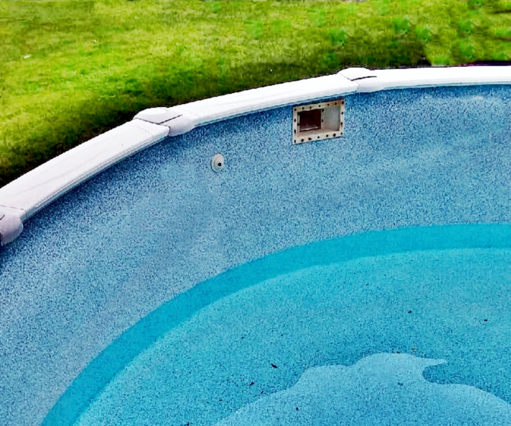 Swimming pool water level drop indicating leakage from cracks or tile joints