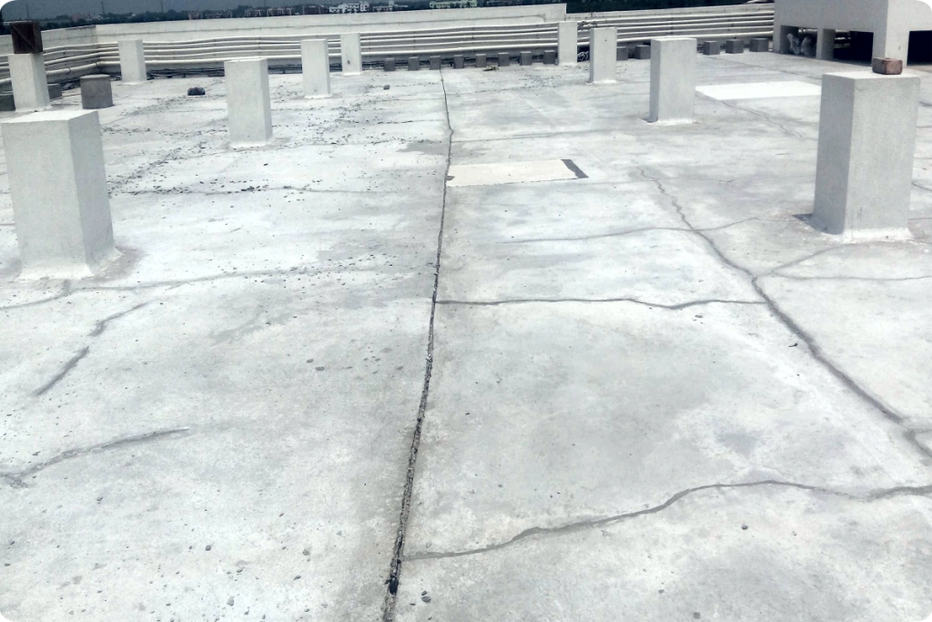 terrace cracks and surface damage causing water leakage