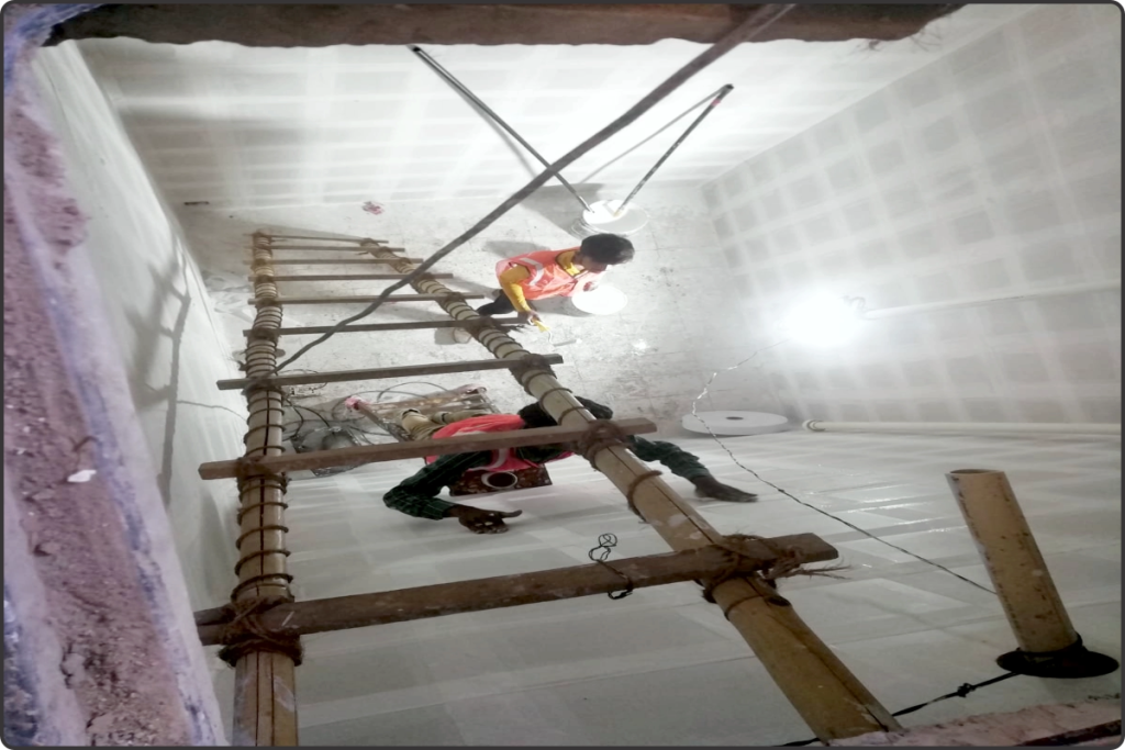 water tank waterproofing process to stop internal leakage and cracks