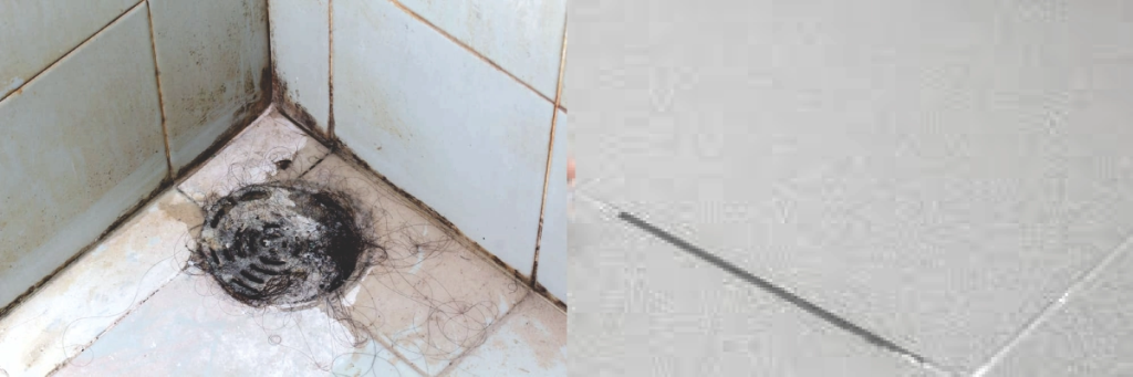 Water seeping through bathroom floor tiles due to damaged joints